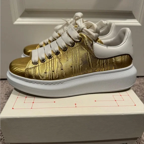 Alexander McQueen Shoes Gold White Alexander Mcqueen Oversized